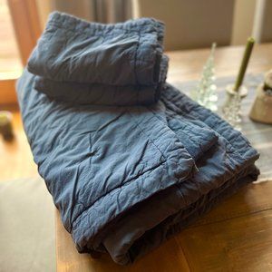 Pottery Barn Quilt and Two Shams Set, Full/Queen, Denim Blue